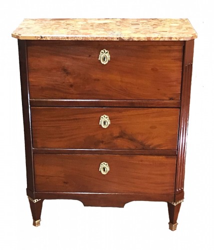 Furniture  - Secretary in mahogany and mahogany veneer Louis XVI period