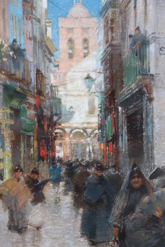 Tableaux et dessins Dessin, Aquarelle & Pastel - Frank Hind (actif de 1884 – 1904) - Rue de Séville