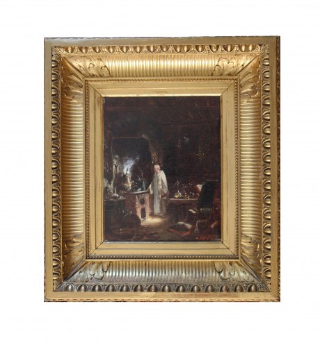 Amédée Elie SERVIN (1829-1884) - The Alchemist - Paintings & Drawings Style Napoléon III