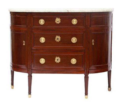 Louis XVI Half-Moon Commode, Stamped By Louis Noël Malle (1734-1782)