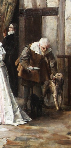 XIXe siècle - Armand Eugene BACH (1850-1921) - Les Comédiens au château de la misère