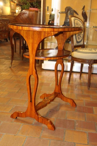 Double table top in rosewood veneer, - Furniture Style Louis XVI