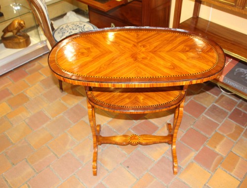 Double table top in rosewood veneer, - 