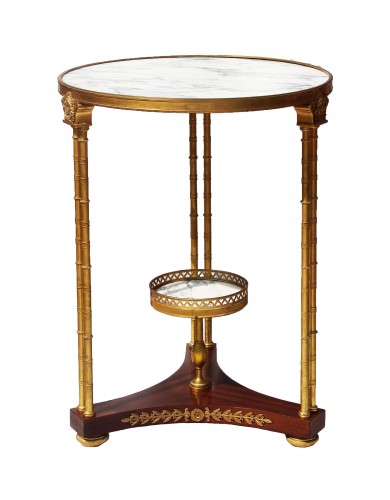 Circular neoclassical style pedestal table 