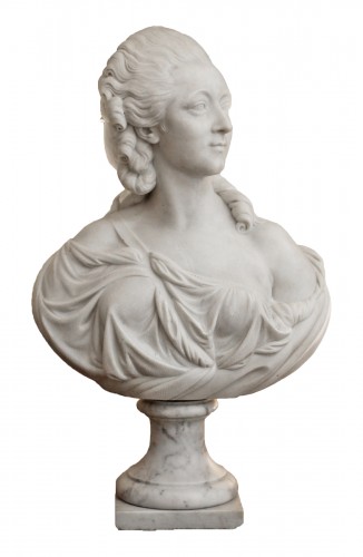 Madame du Barry, White marble bust after Augustin Pajou (1730-1809),