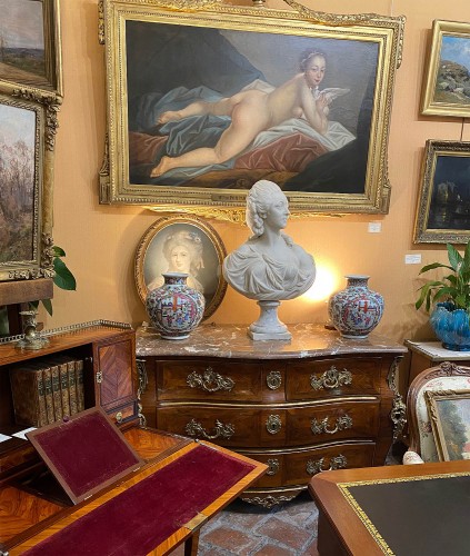 Madame du Barry, White marble bust after Augustin Pajou (1730-1809), - Sculpture Style 