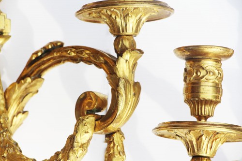 Pair of Louis XVI period wall lights with two very finely chiseled and gild - Louis XVI