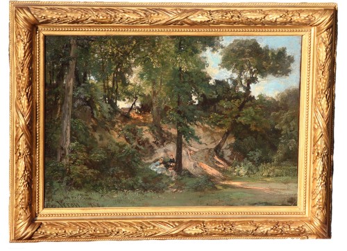 Animated undergrowth - Alexandre-René VERON (1826-1897)   - Paintings & Drawings Style 