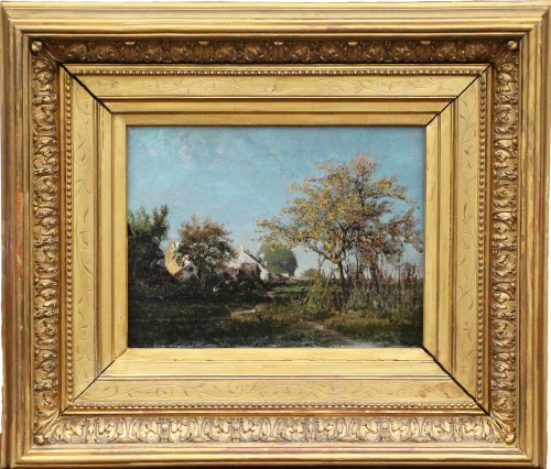 Alexandre-René VERON (1826-1897) - Farm in Bourron-Marlotte - Paintings & Drawings Style Napoléon III