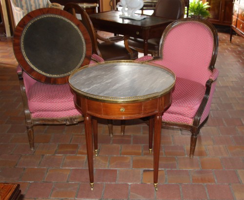 Table Bouillotte et son bouchon d’époque Louis XVI - Mobilier Style Louis XVI