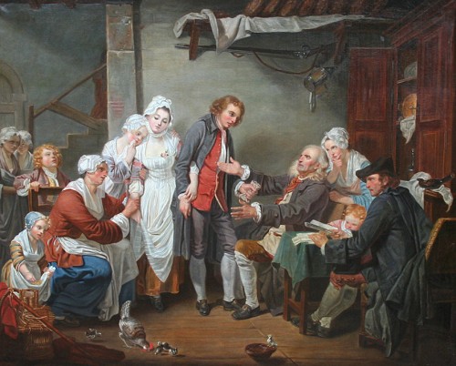 L’Accordée de Village - Ecole française du début du XIXe, d’après l’œuvre de Jean Baptiste Greuze (1725-18