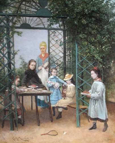 Louis Hippolyte Mouchot (1846 - 1893) - Après-midi de jeunes filles - Tableaux et dessins Style Napoléon III