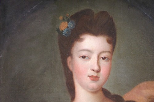 Portrait de Louise Diane d'Orléans - École française vers 1730-1750, suiveur de Pierre GOBERT (1662-1744) - Tableaux et dessins Style Louis XV