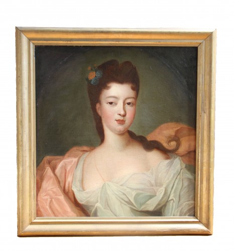 Paintings & Drawings  - Portrait of Louise Diane d&#039;Orléans - French school around 1730-1750 follower of Pierre GOBERT (1662-1744)