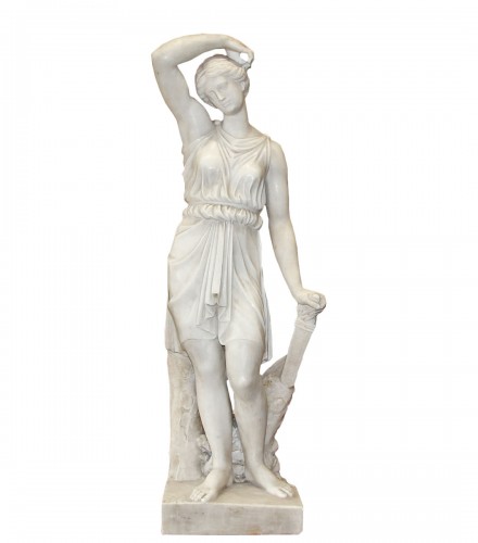 Artémis, Neoclassical Marble From The Late Eighteenth Century Early Ninetee