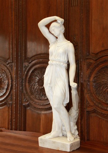 Artémis, marbre néoclassique fin XVIIIe début XIXe siècle - Sculpture Style 