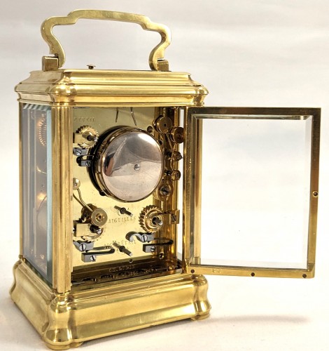 Horlogerie Pendule - Pendule de voyage signée Charles Oudin, sonnerie des quarts