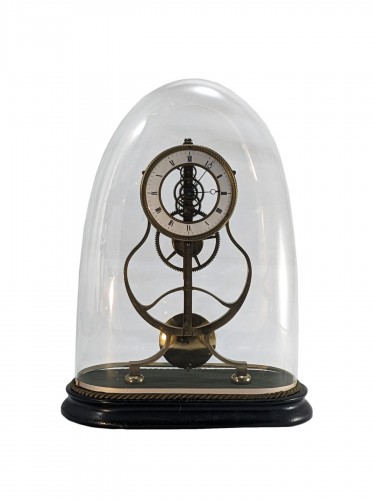Pendule squelette XIXe, modèle "keyhole frame"