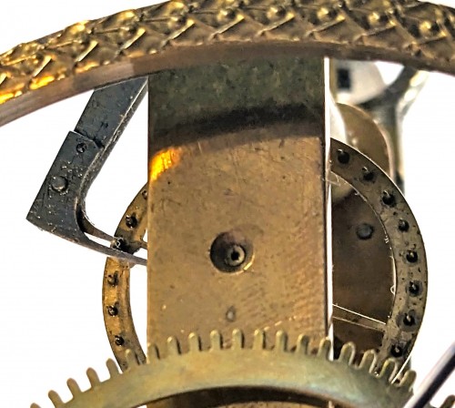 Pendule squelette XIXe, modèle "keyhole frame" - Horlogerie Style Restauration - Charles X