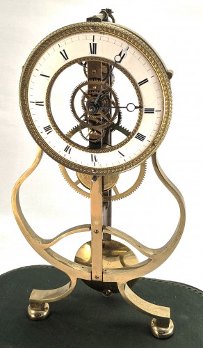 Horlogerie Pendule - Pendule squelette XIXe, modèle "keyhole frame"