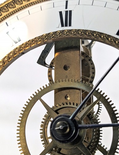 Beautiful Early 19th Century Skeleton Clock, &quot;keyhole Frame&quot; Model  - 