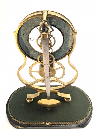 Antiquités - Pendule squelette XIXe, modèle "keyhole frame"