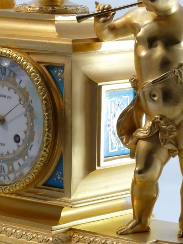 Antiquités - Mazarine Clock By Raingo Frères