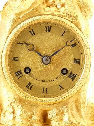 Zephyr,  Restauration Period Clock In Gilt Bronze  - 