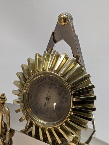 Horlogerie Pendule - Pendule en forme d'enclume, station météo 1890
