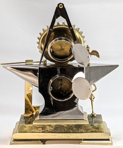 Antiquités - Pendule en forme d'enclume, station météo 1890