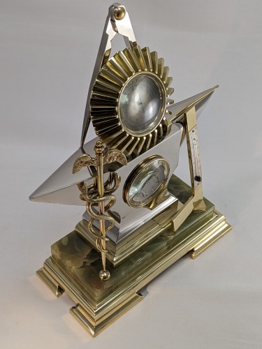 Antiquités - Anvil Shape Clock, Weather Station 1890