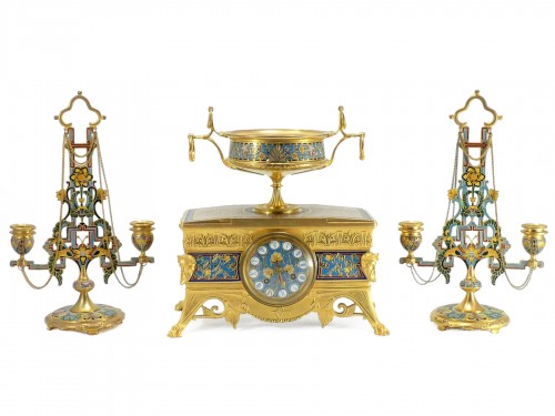 Exquisite Overmantel Set By Barbedienne And Louis-constant Sévin 