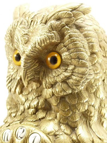 Horology  - Owls Mantle Set In Bronze 