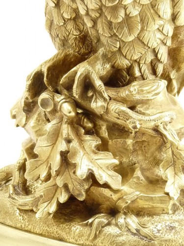 Antiquités - Owls Mantle Set In Bronze 
