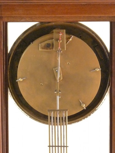 XVIIIe siècle - Pendule cage fin XVIIIe en acajou et noyer