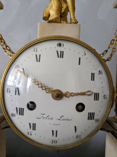 Horlogerie Pendule - Pendule portique Louis XVI, Folin l'aîné, XVIIIe siècle