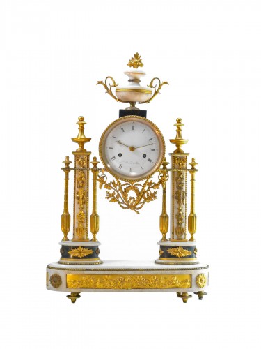 Rousseau and Voltaire thermometer clock, Paris circa 1778 - Ref.96685