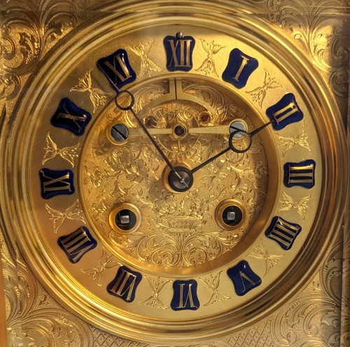 Horology  - Victor Reclus, Late 19th Century Four Glass Clock 