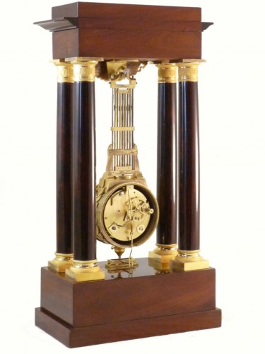 Antiquités - A french Charles X  Mahogany Portico Regulator Pendulum