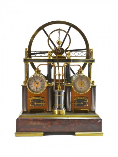 French industrial clock : automaton steam machine