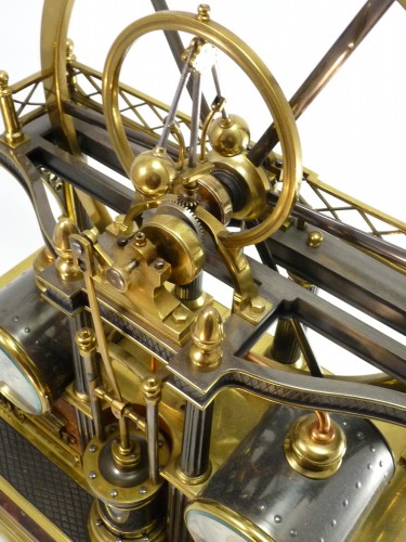 Grande machine à vapeur, pendule industrielle automate - Horlogerie Style 