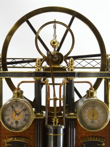 XIXe siècle - Grande machine à vapeur, pendule industrielle automate