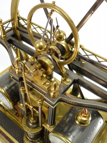 Pendule industrielle automate, grande machine à vapeur - Horlogerie Style 