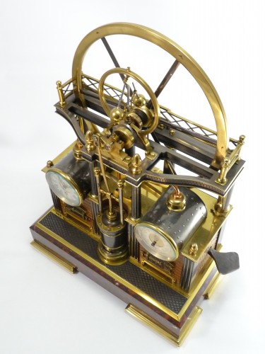 XIXe siècle - Pendule industrielle automate, grande machine à vapeur