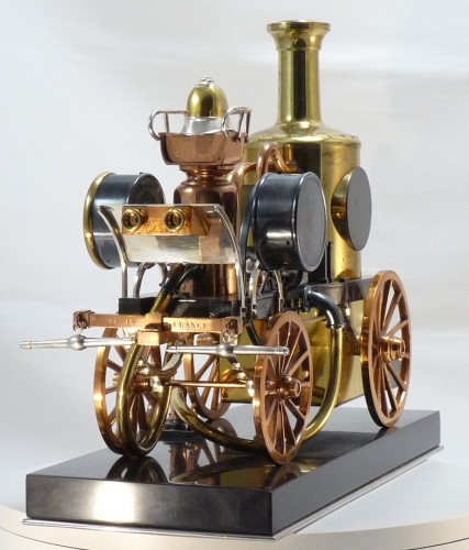 Pendule industrielle automate, pompe à incendie à vapeur - Horlogerie Style 