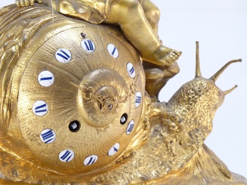Horlogerie Pendule - Pendule à l'Escargot d'époque Napoléon III