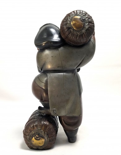 Bronze okimono depicting Daikokuten - 