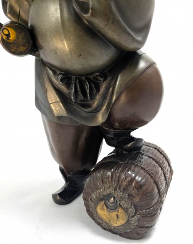 20th century - Bronze okimono depicting Daikokuten