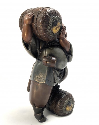 Bronze okimono depicting Daikokuten - 