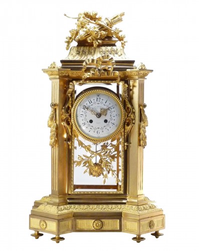 Jules Graux, pendule cage en bronze doré
